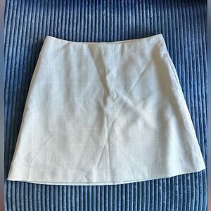 Aritzia Wilfred Beige Plaid Mini Skirt - Perfect Condition